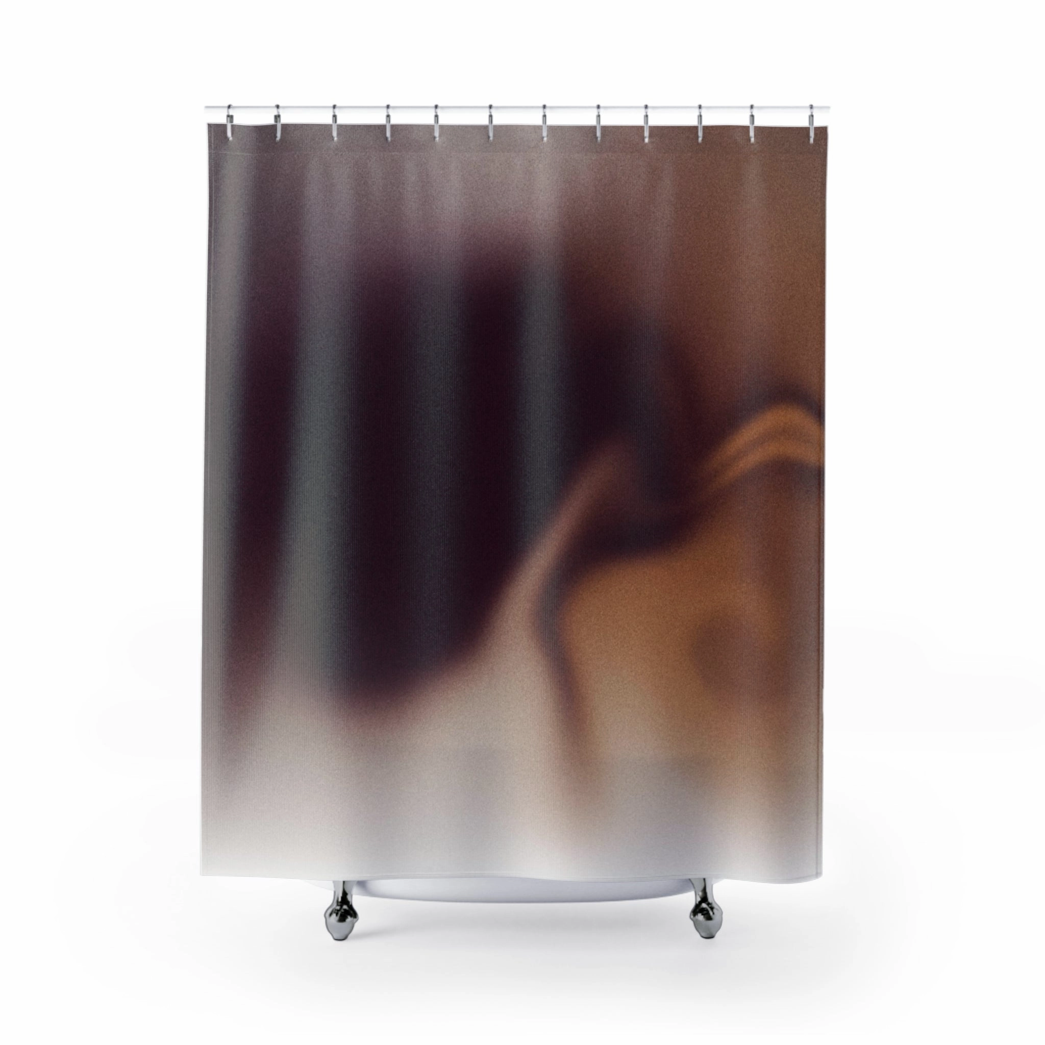 Abstract Shower Curtain | Dark Wine Purple, Brown Beige Ombre Lighting,Home Lighting