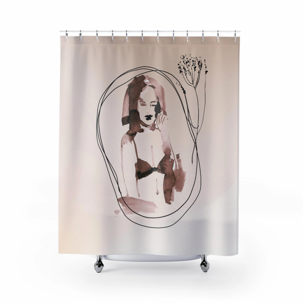 Abstract Shower Curtain | Female Cosmic Lighting,Home Lighting