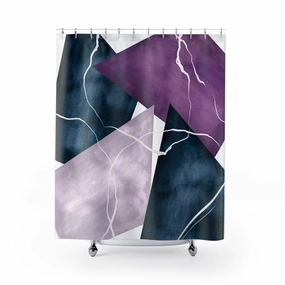 Abstract Shower Curtain | Navy Blue, Lilac Lavender Purple Lighting,Home Lighting