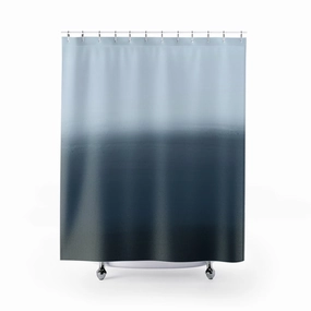 Abstract Shower Curtain | Navy Blue Ombre Lighting,Home Lighting
