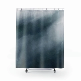 Abstract shower curtain | Navy Blue Ombre Gradient Lighting,Home Lighting