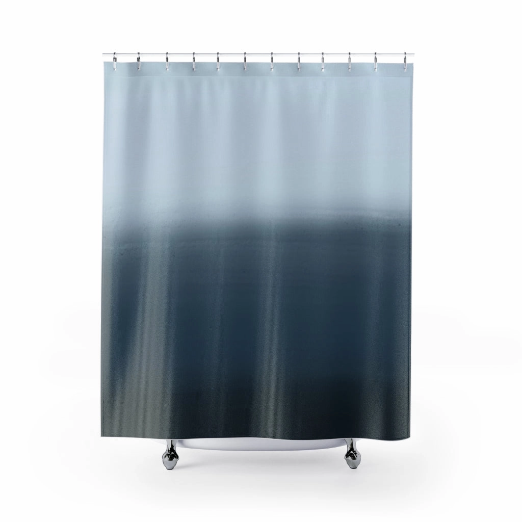 Abstract Shower Curtain | Navy Blue Ombre Lighting,Home Lighting