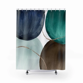 Abstract Shower Curtain | Navy Green Lighting,Home Lighting
