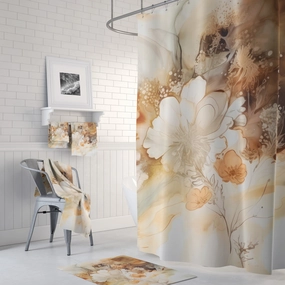 Abstract Shower Curtain | Neutral Rust Ombre Liquid Alcohol Ink Lighting,Home Lighting