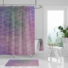Abstract Shower Curtain | Purple Green Hills Lighting,Home Lighting