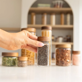 Acacia Wood Shaker Spice Jars - 125ml Figurines,Decorative Ornaments