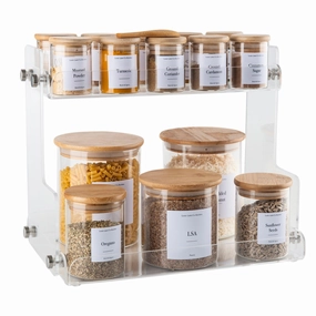 Acrylic 2-Tier Shelf Organiser Figurines,Decorative Ornaments