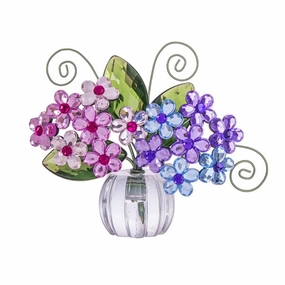 Acrylic Hydrangea Posy Pot Placecard Note Holder Decorative Mirror,Home Decor Mirror