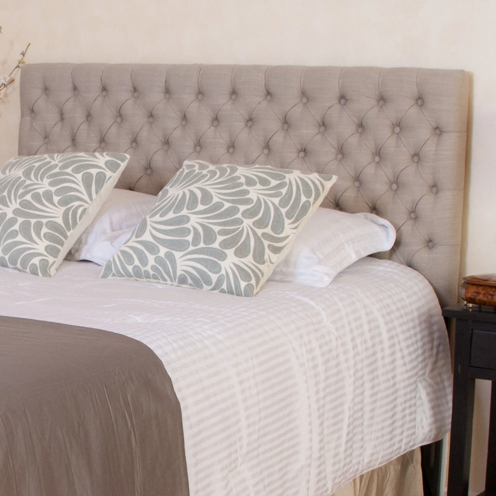 Adjustable King/California King Fabric Headboard - NH210692 wood bed frame, upholstered bed