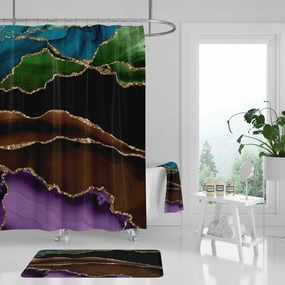 Agate Marble Shower Curtain | Purple Brown Lighting,Home Lighting