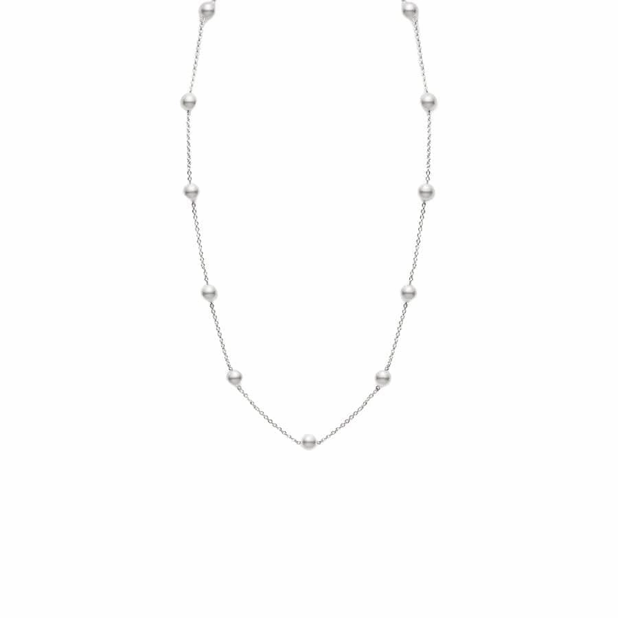Akoya Cultured Pearl Everyday Essentials Station Necklace (6.5mm A )