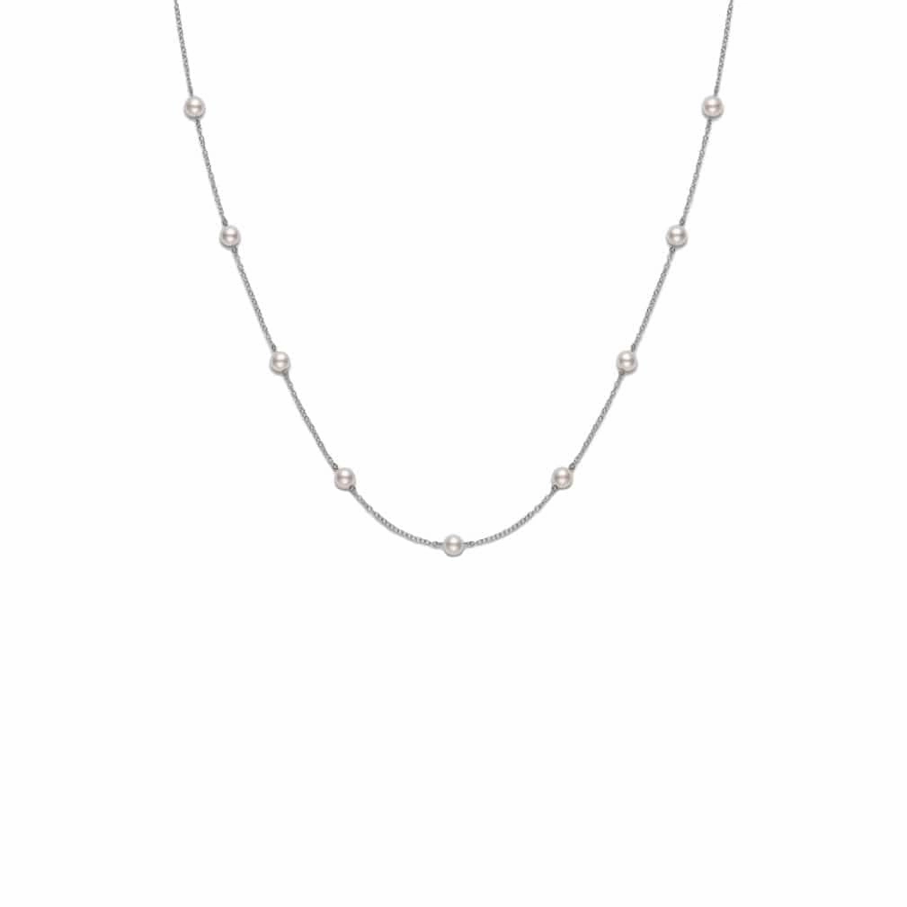 Akoya Cultured Pearl Everyday Essentials Station Necklace (6.5mm A )
