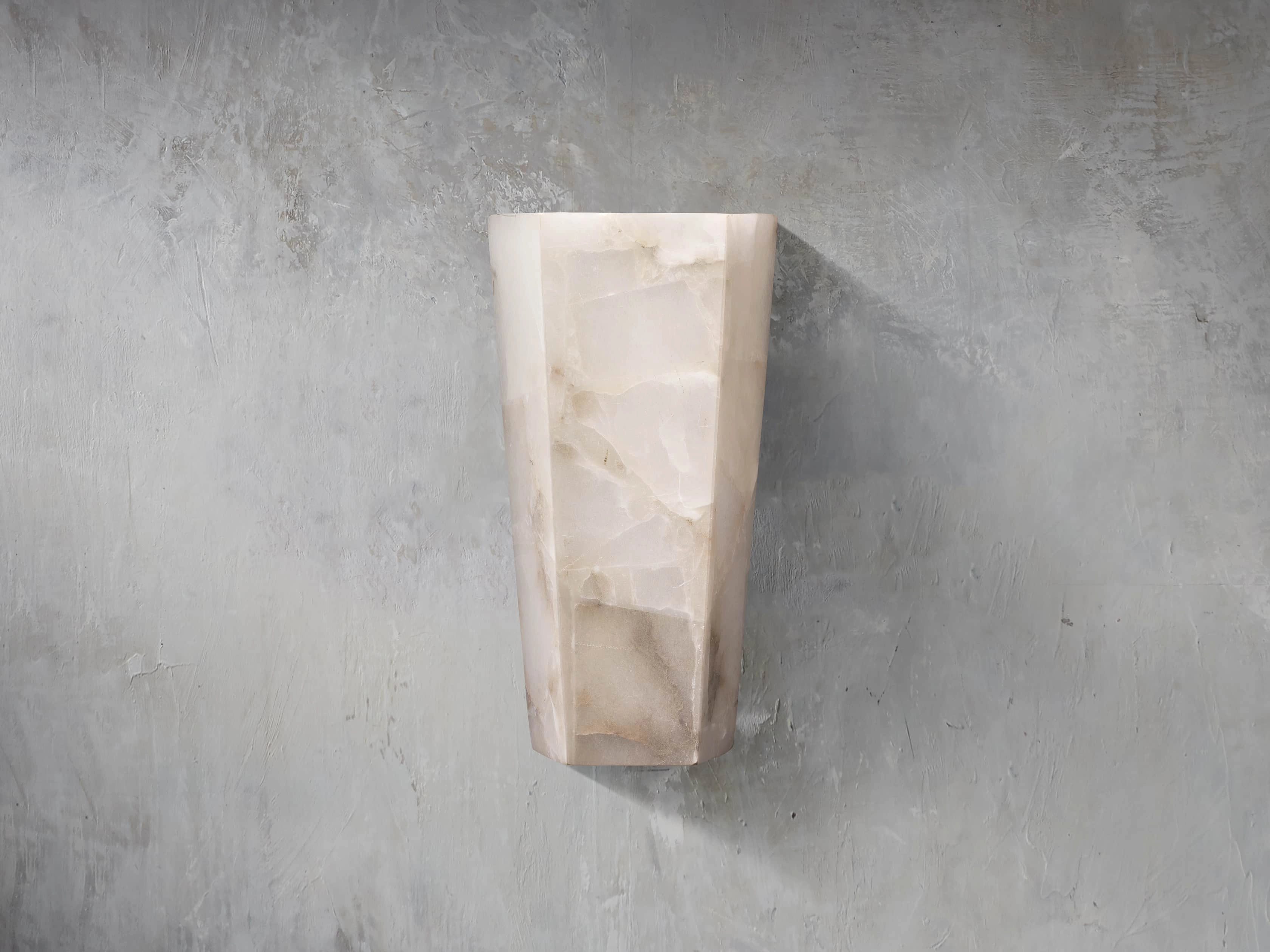Alabaster Hexagonal Sconce Sconces & Wall Lighting,wall sconce lighting