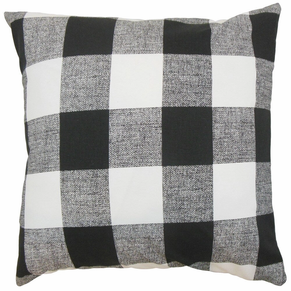 Alfonso Plaid Euro Sham Black White pillowcases,cotton pillow covers,bed linen