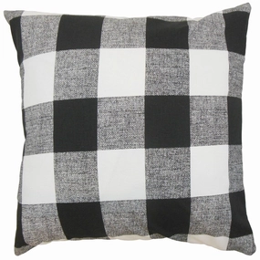 Alfonso Plaid Euro Sham Black White pillowcases,cotton pillow covers,bed linen