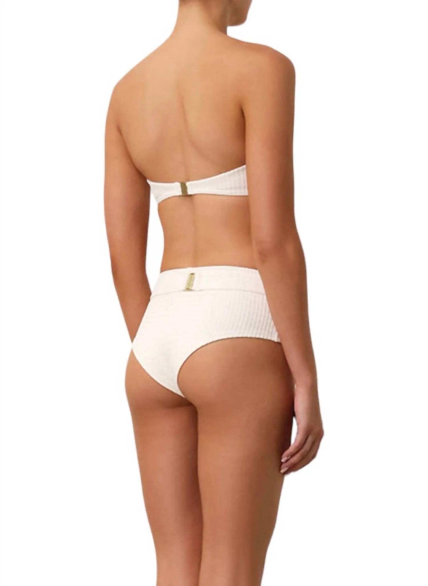Alight Textured Boyleg Bikini In Ivory