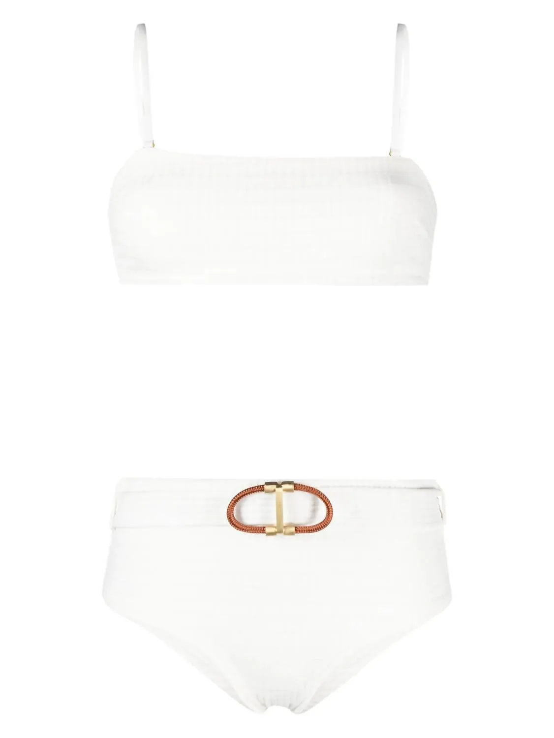 Alight Textured Boyleg Bikini In Ivory