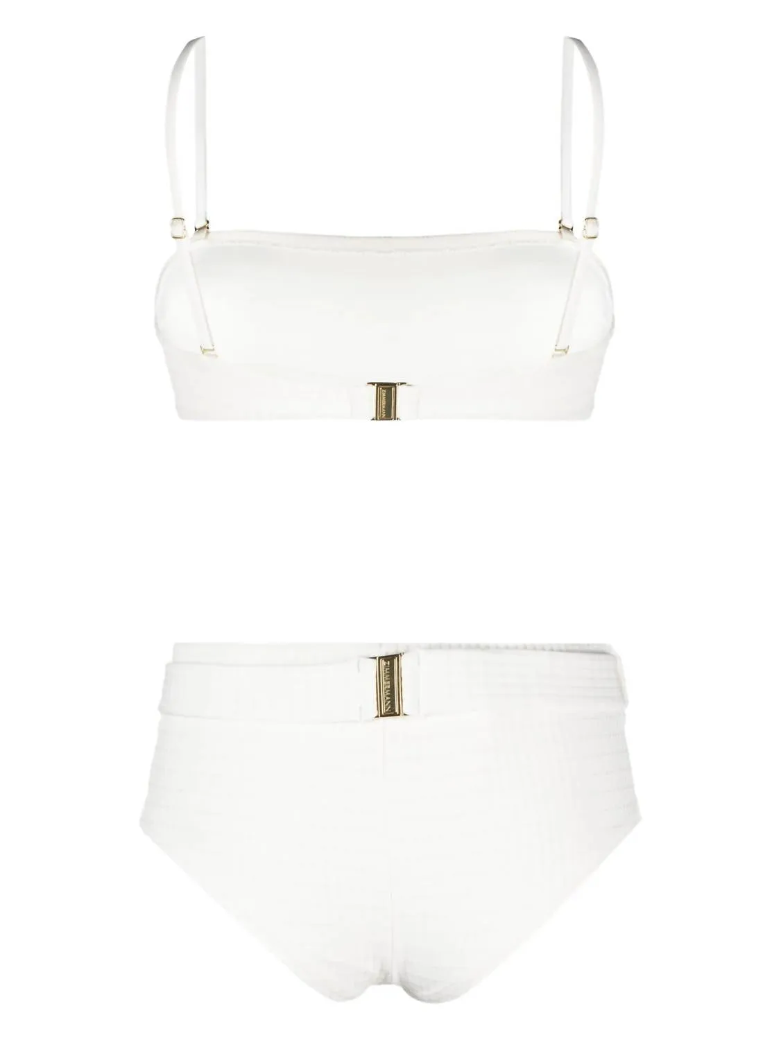 Alight Textured Boyleg Bikini In Ivory