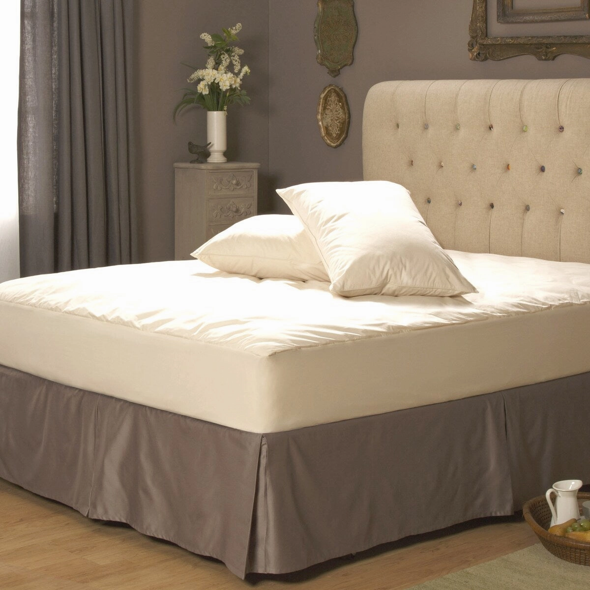 AllerEase Waterproof Mattress Pad with 100% Organically Grown Cotton Top - White mattress pads,mattress topper,bed protection