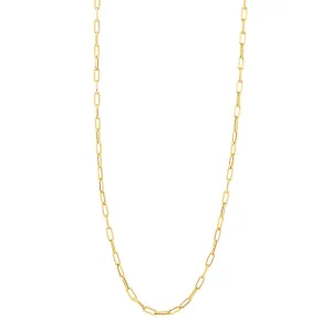 Alternating Polished and Fluted Paperclip Link Necklace (22 inches)
