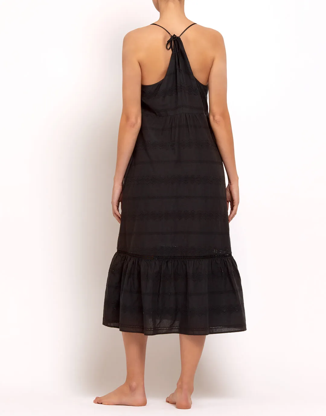 Amalfi Scoop Neck Dress - Black