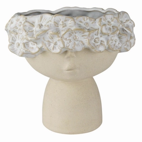 Amelia Vase with Floral Crown, Ceramic Vase,Ceramic Vase