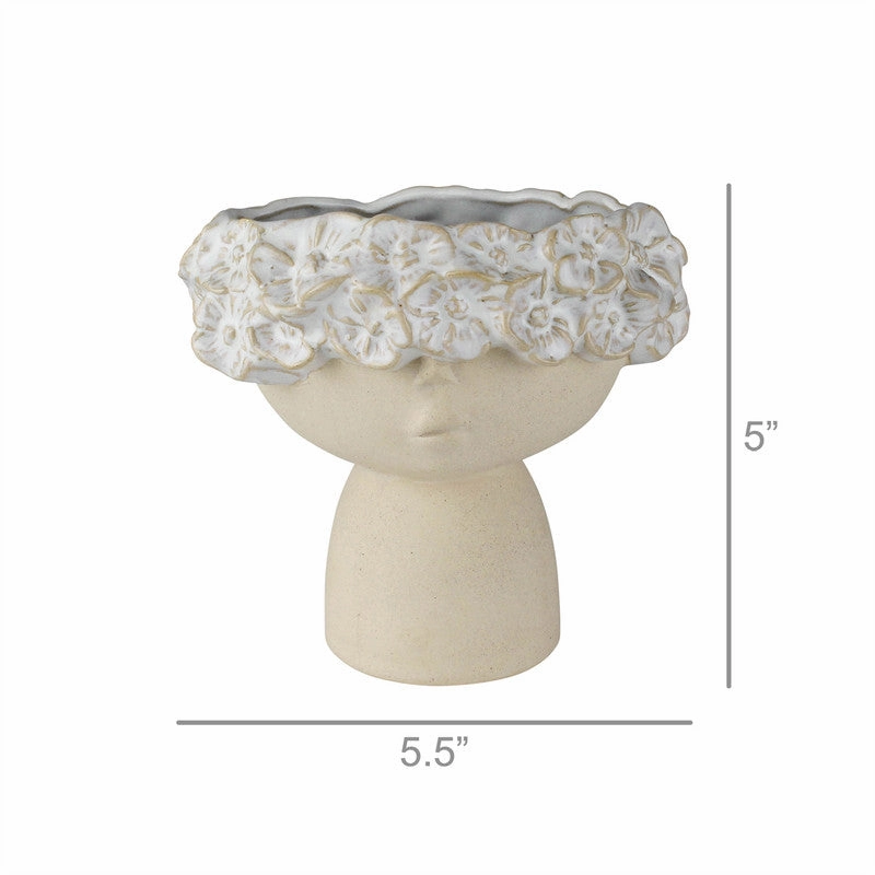 Amelia Vase with Floral Crown, Ceramic