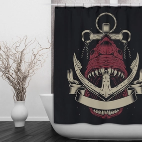 Anchor Shark Shower Curtains and Optional Bath Mats Lighting,Lamps Fixtures
