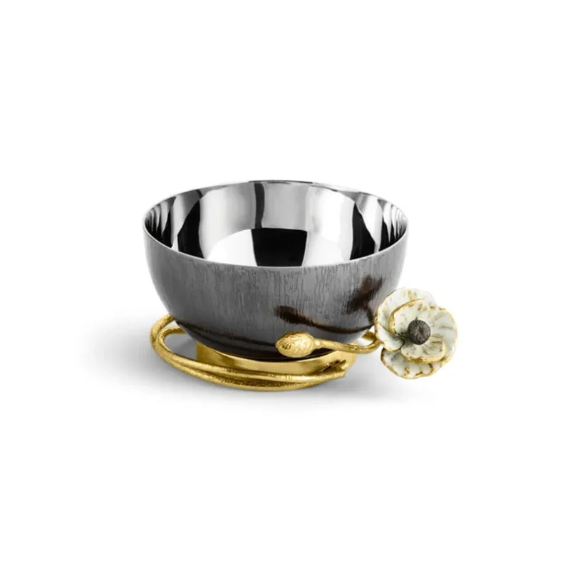 Anemone Nut Dish, 16.5 x 10cm, Gold napkin rings, dining placemats