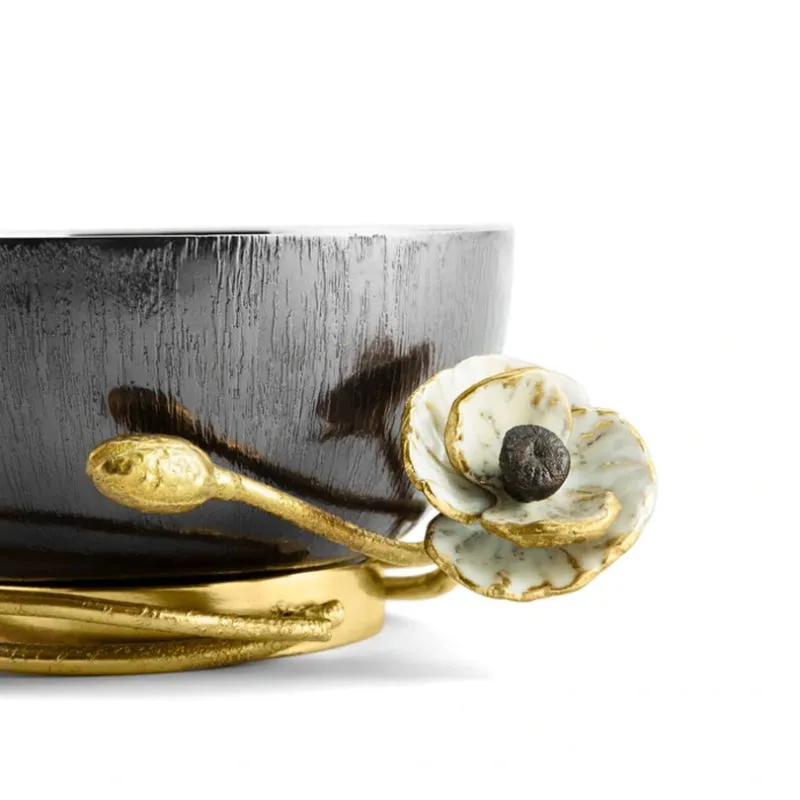 Anemone Nut Dish, 16.5 x 10cm, Gold