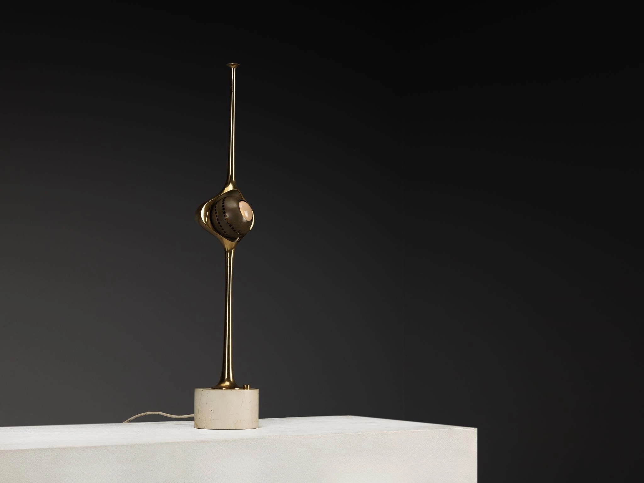 Angelo Lelii for Arredoluce Cobra Table Lamps in Brass