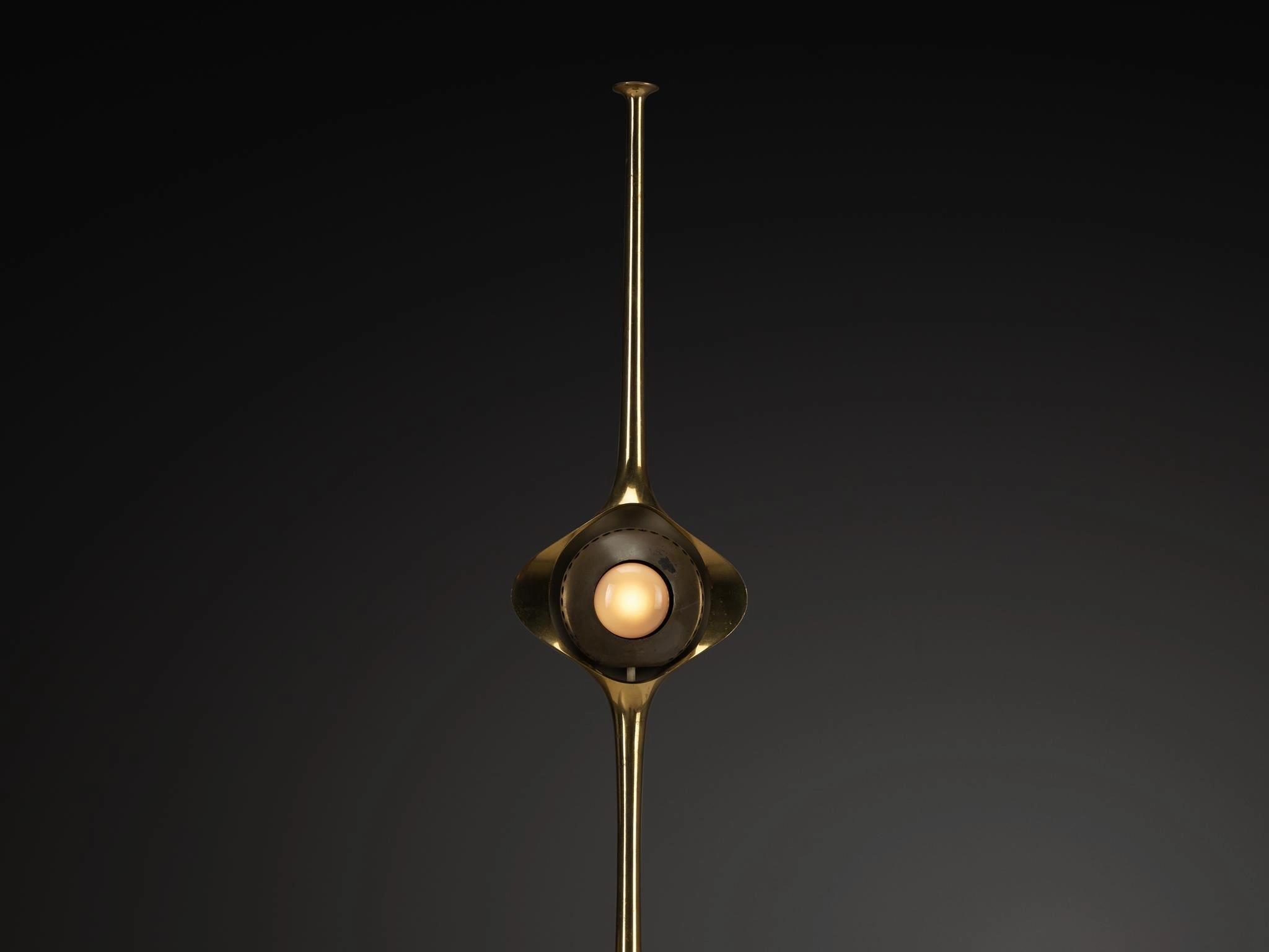 Angelo Lelii for Arredoluce Cobra Table Lamps in Brass