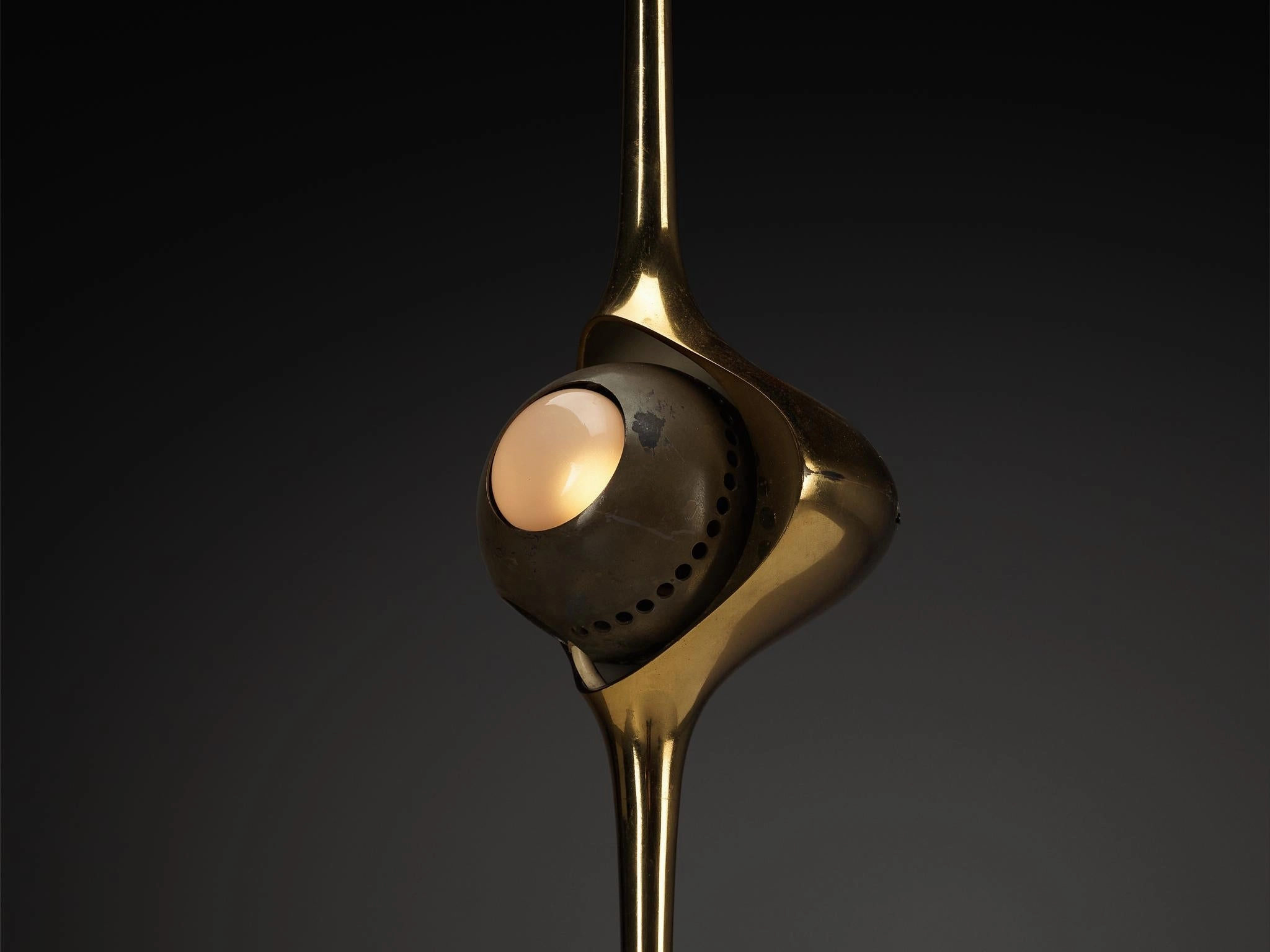 Angelo Lelii for Arredoluce Cobra Table Lamps in Brass