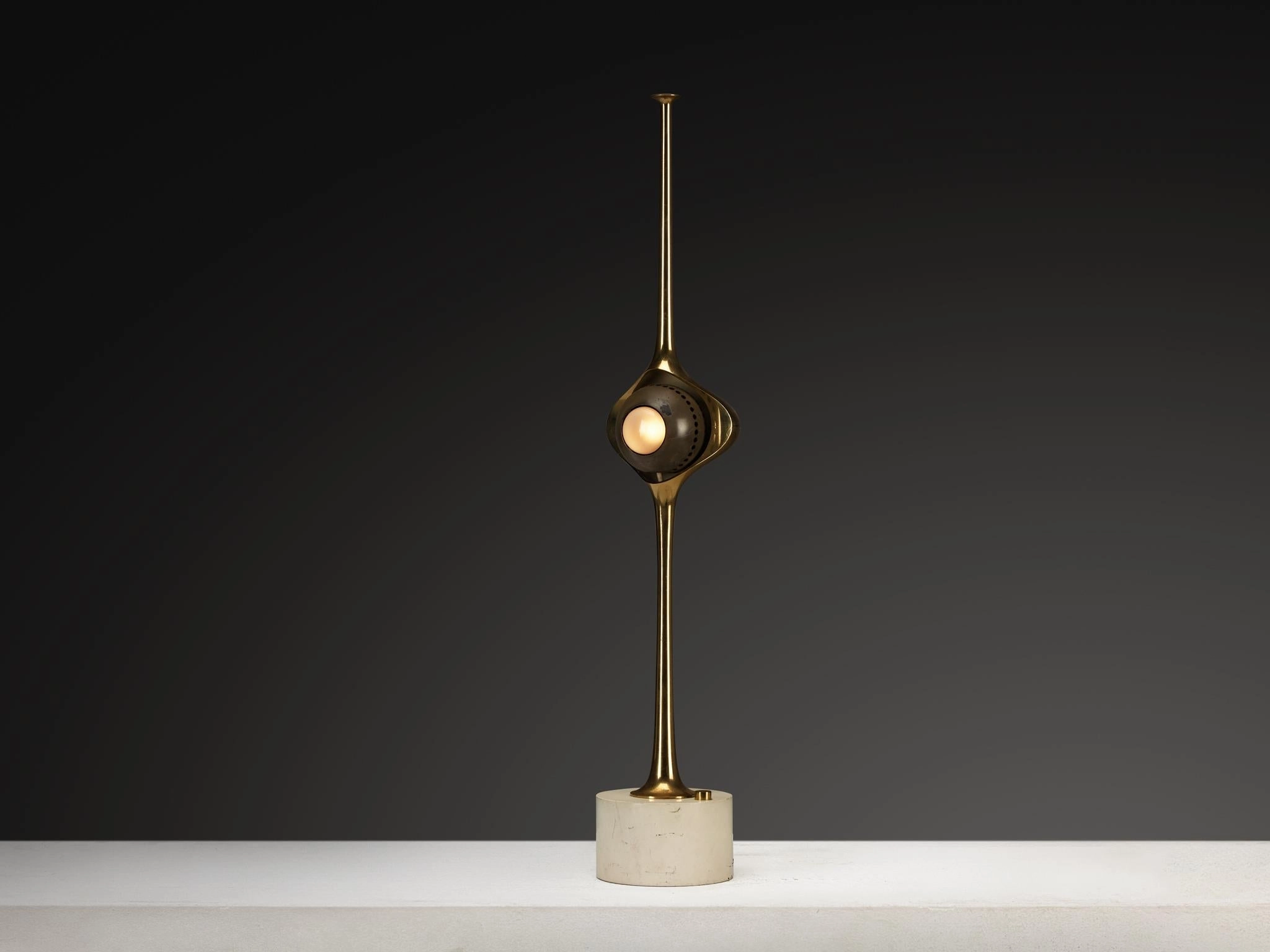 Angelo Lelii for Arredoluce Cobra Table Lamps in Brass