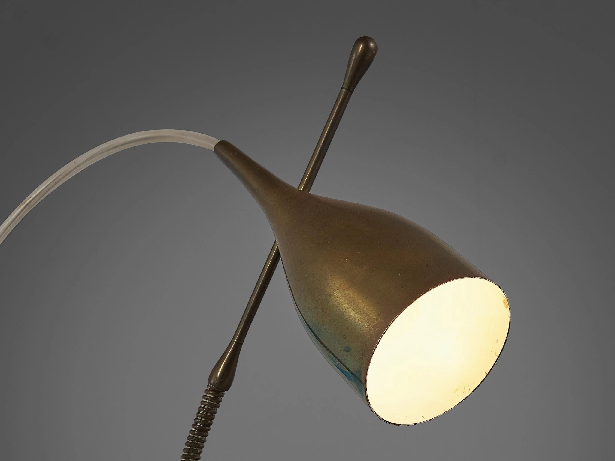 Angelo Lelii for Arredoluce Lucinella Table Lamp in Brass and Marble