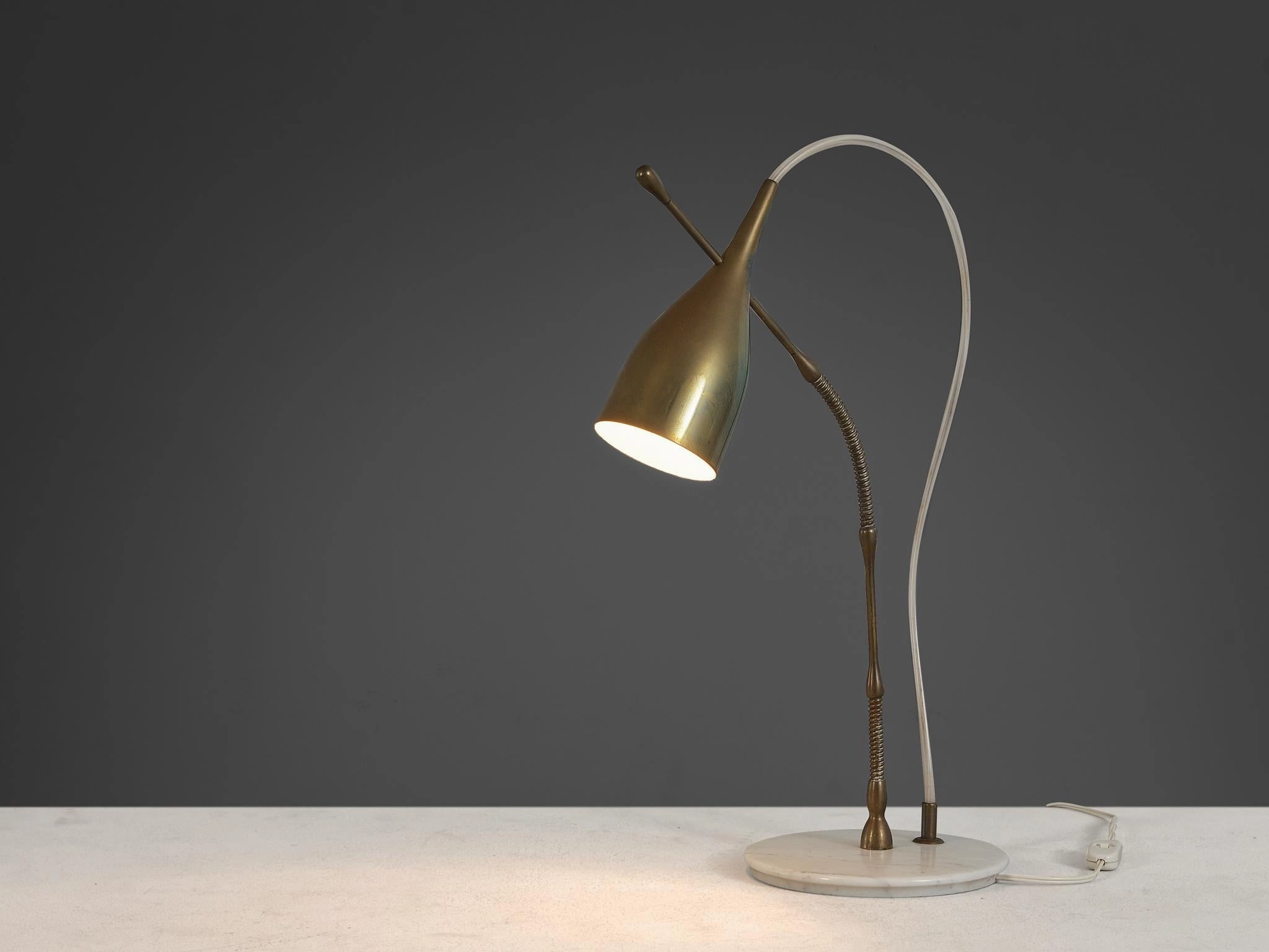 Angelo Lelii for Arredoluce Lucinella Table Lamp in Brass and Marble
