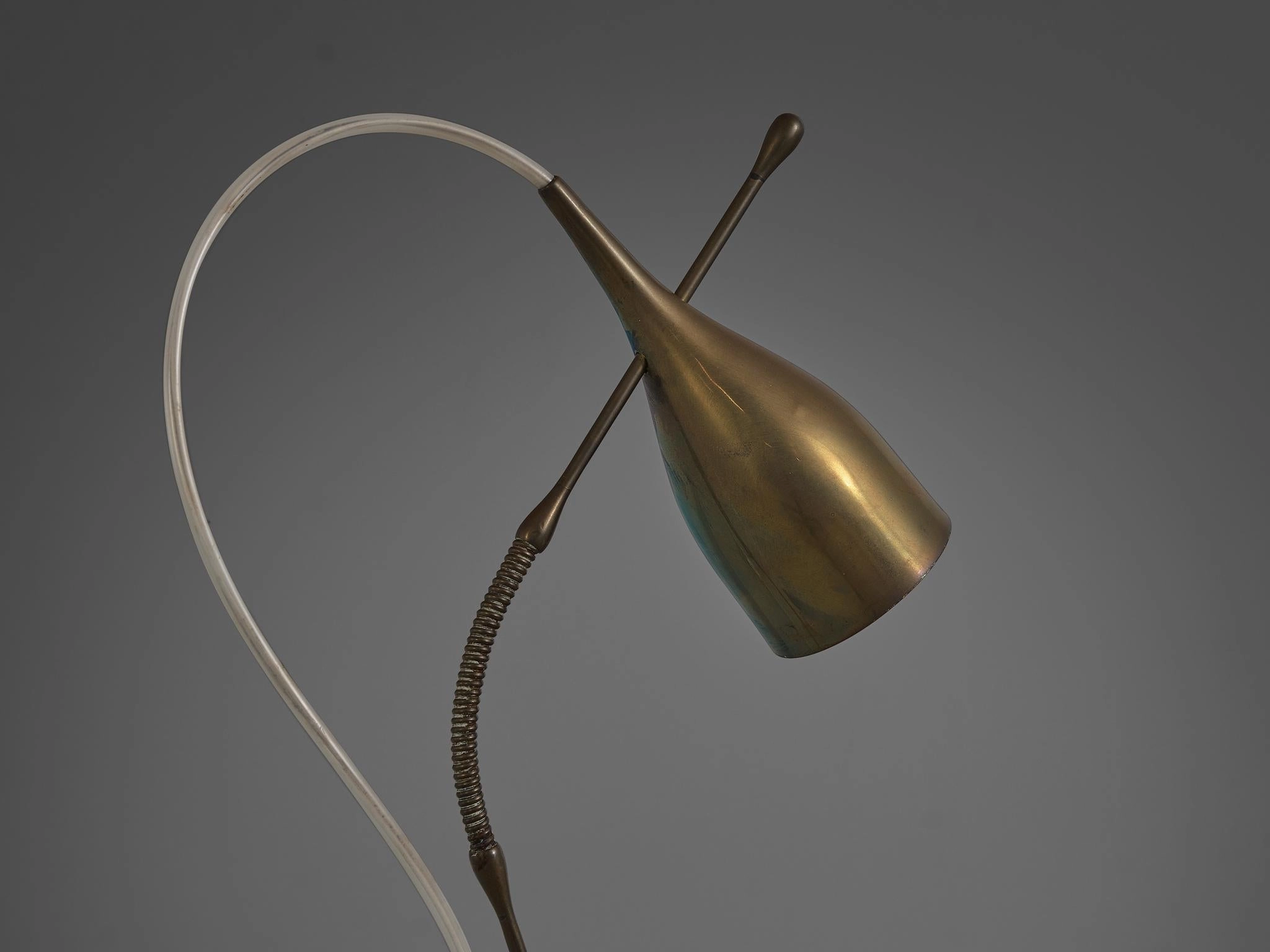 Angelo Lelii for Arredoluce Lucinella Table Lamp in Brass and Marble