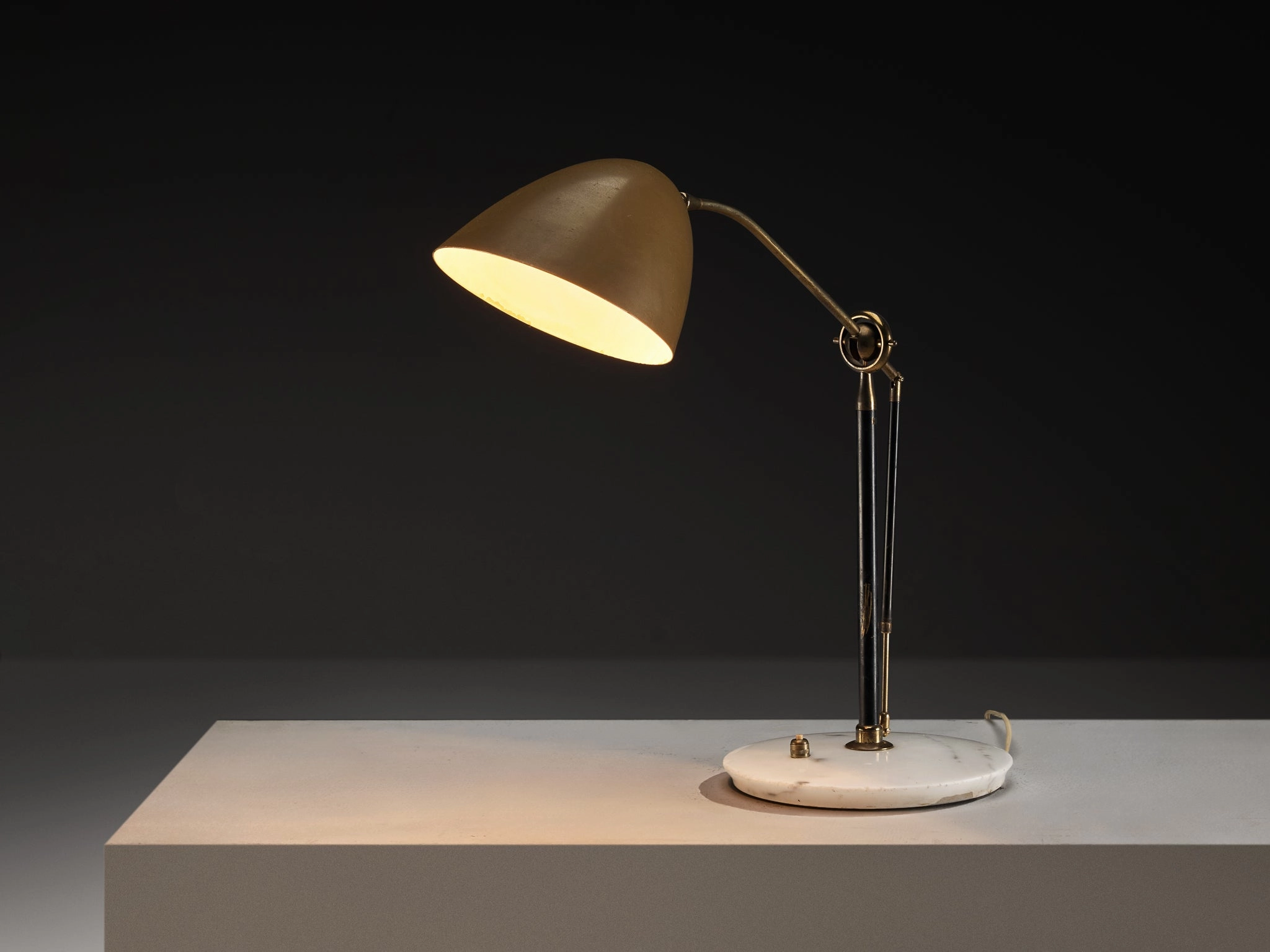 Angelo Lelii for Arredoluce Rare Table Lamp in Marble and Brass Knife Set,Kitchen Knives
