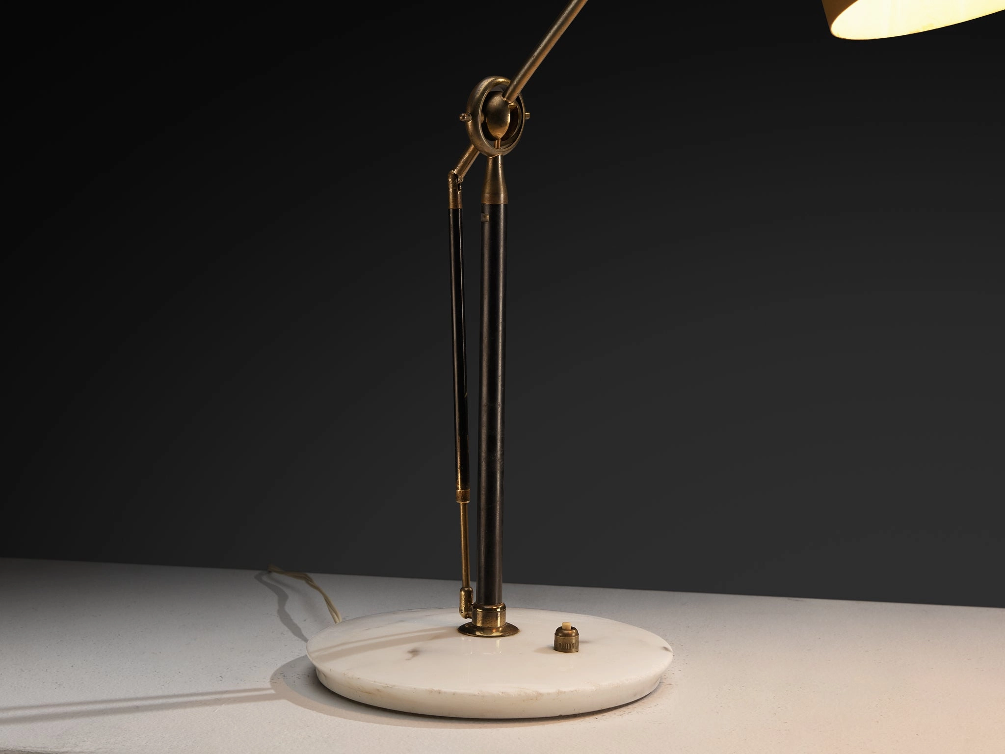 Angelo Lelii for Arredoluce Rare Table Lamp in Marble and Brass