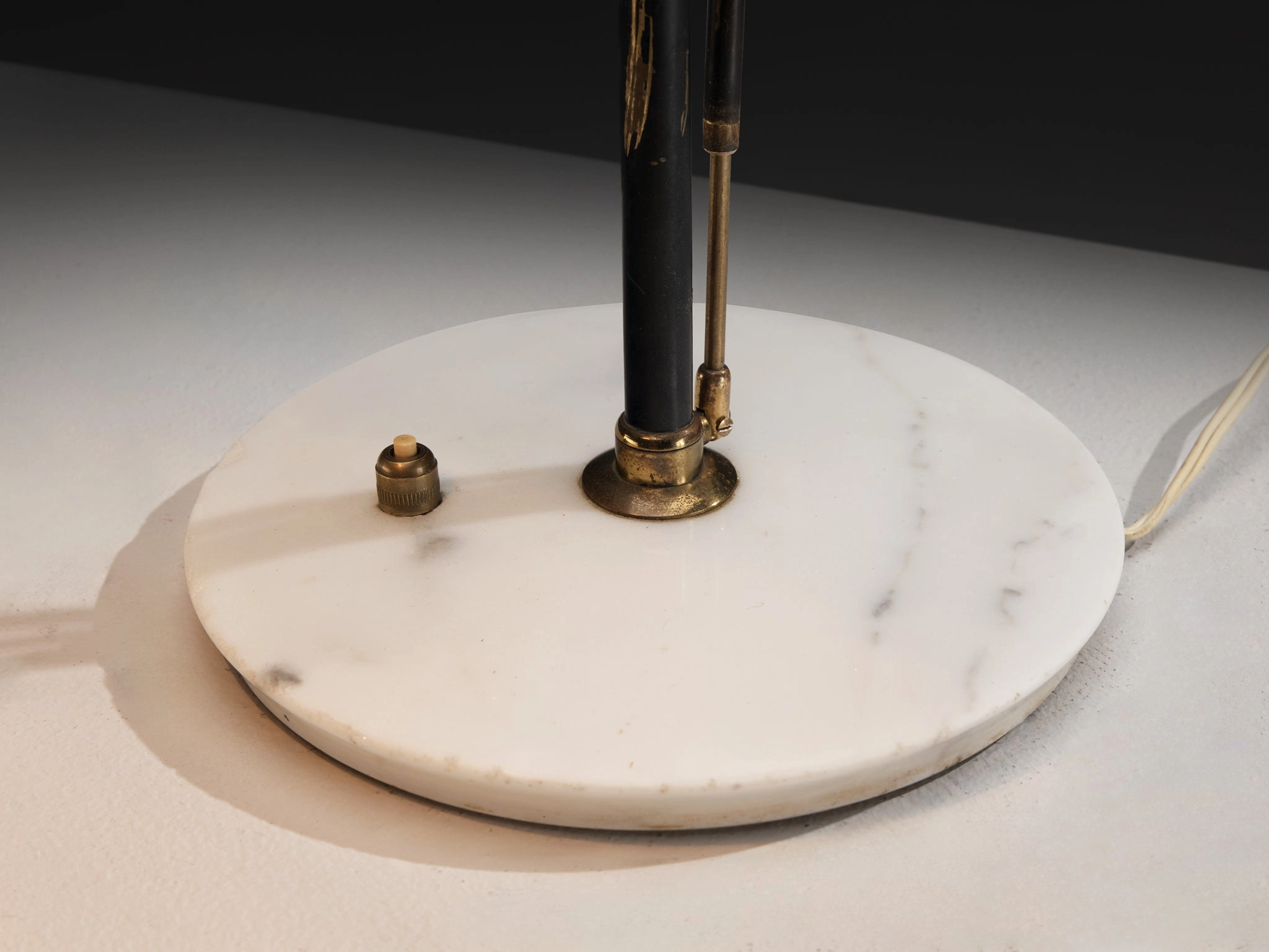 Angelo Lelii for Arredoluce Rare Table Lamp in Marble and Brass