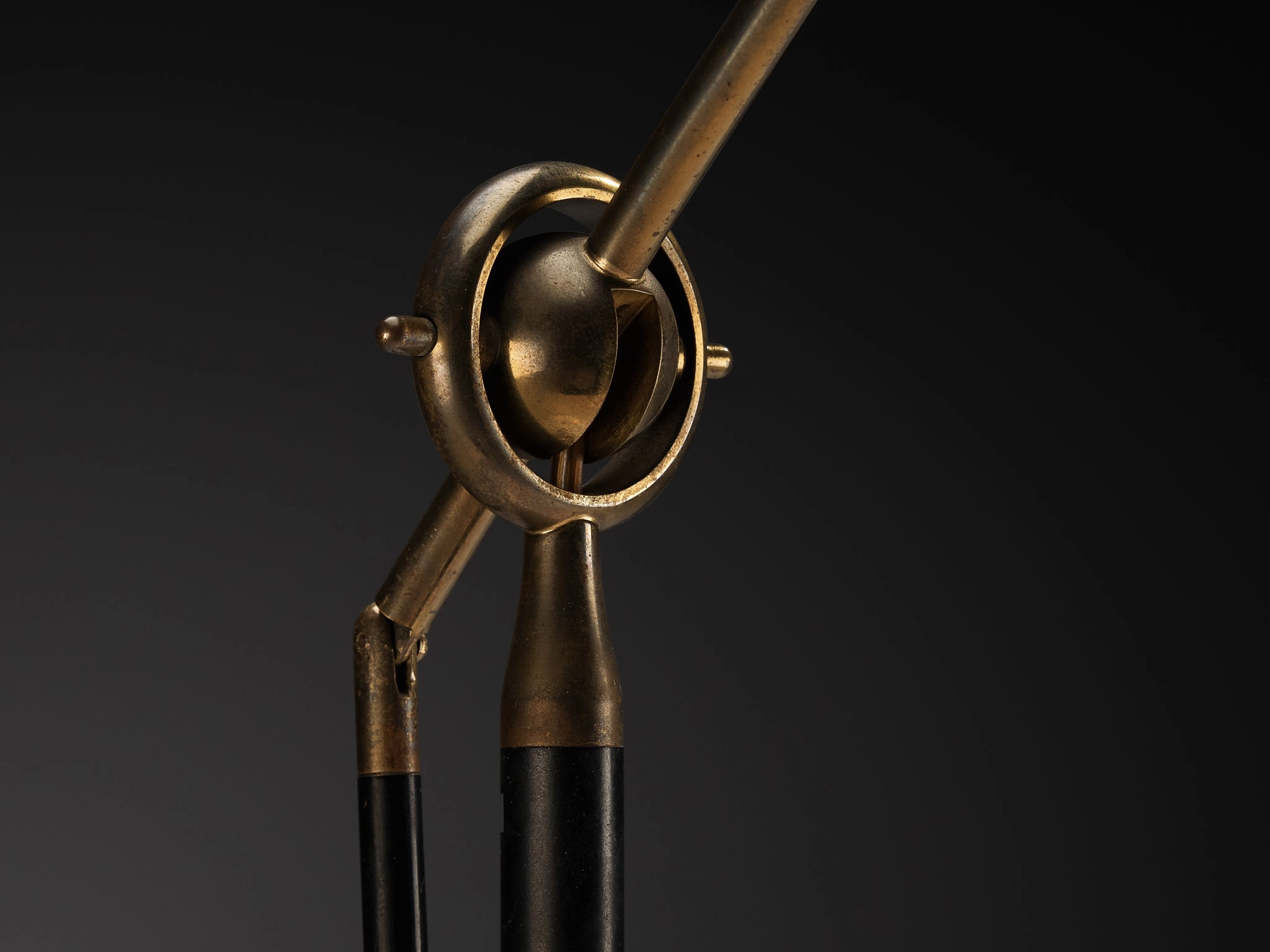 Angelo Lelii for Arredoluce Rare Table Lamp in Marble and Brass