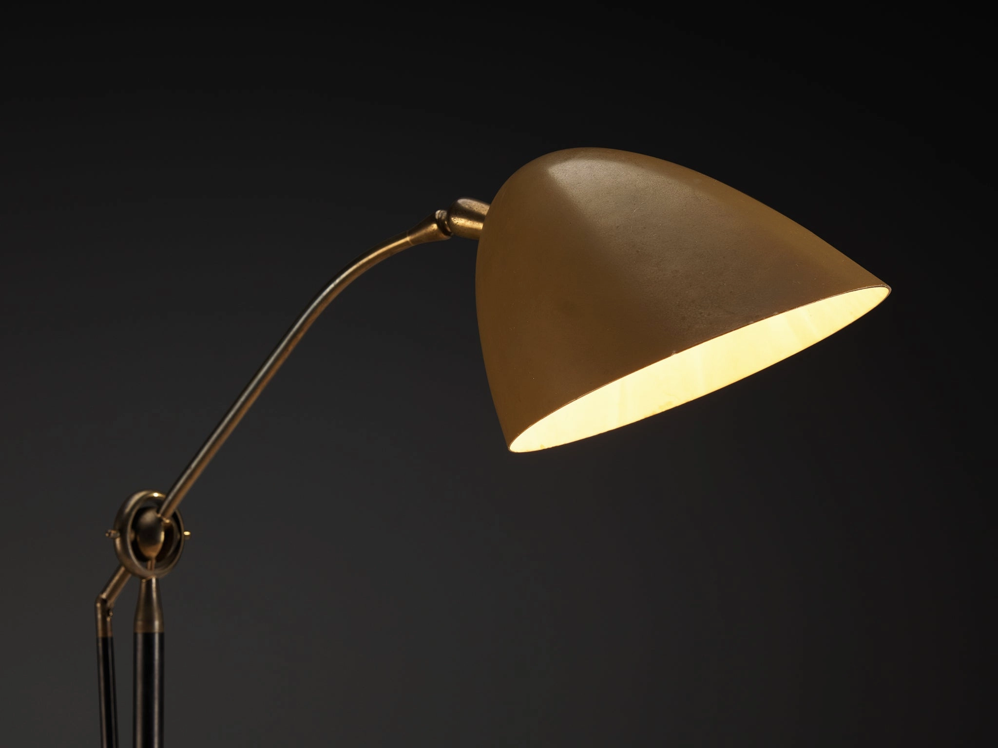 Angelo Lelii for Arredoluce Rare Table Lamp in Marble and Brass