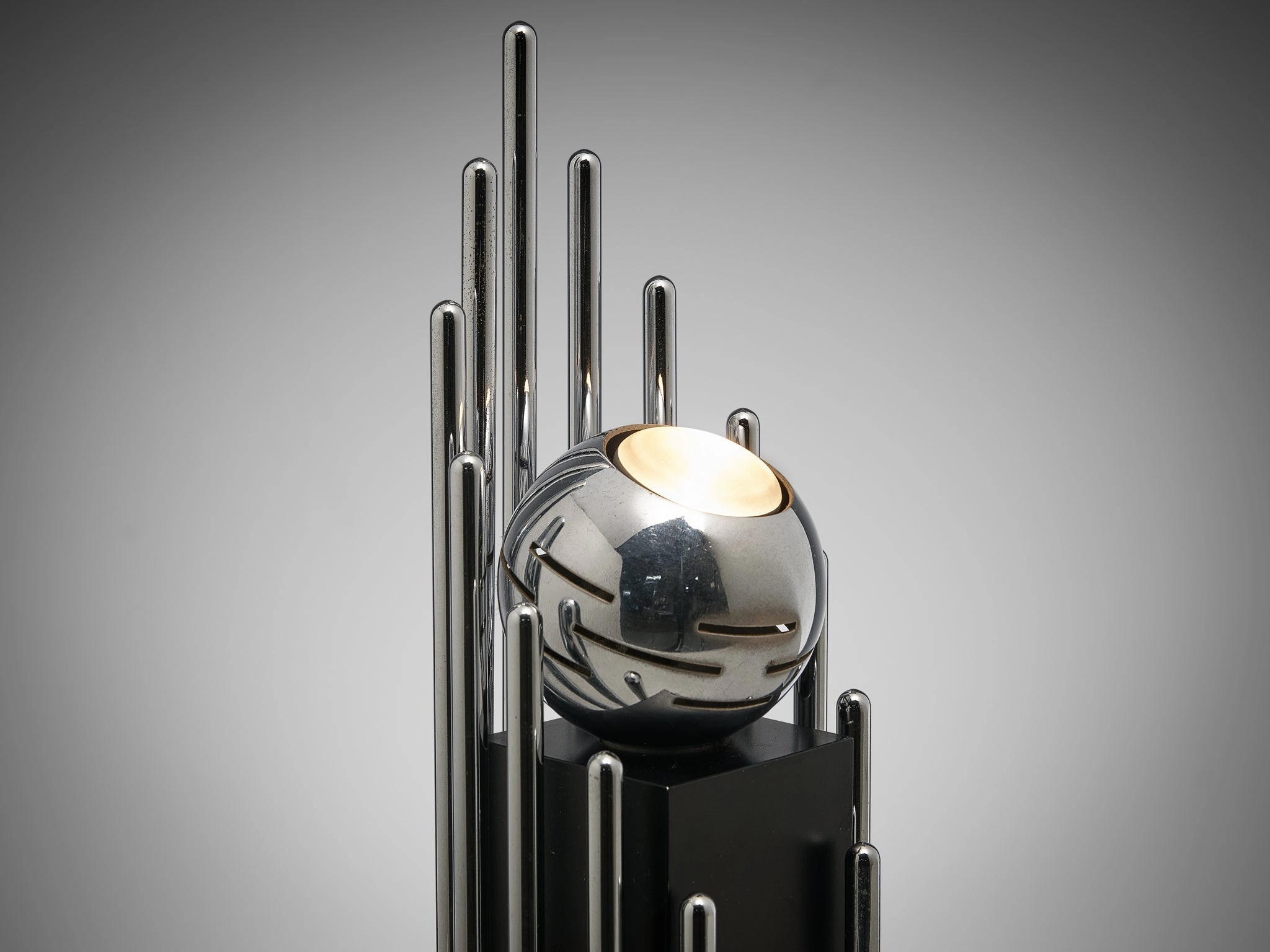 Angelo Lelii for Arredoluce Table Lamp in Chrome-plated Brass