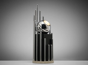 Angelo Lelii for Arredoluce Table Lamp in Chrome-plated Brass Knife Set,Kitchen Knives