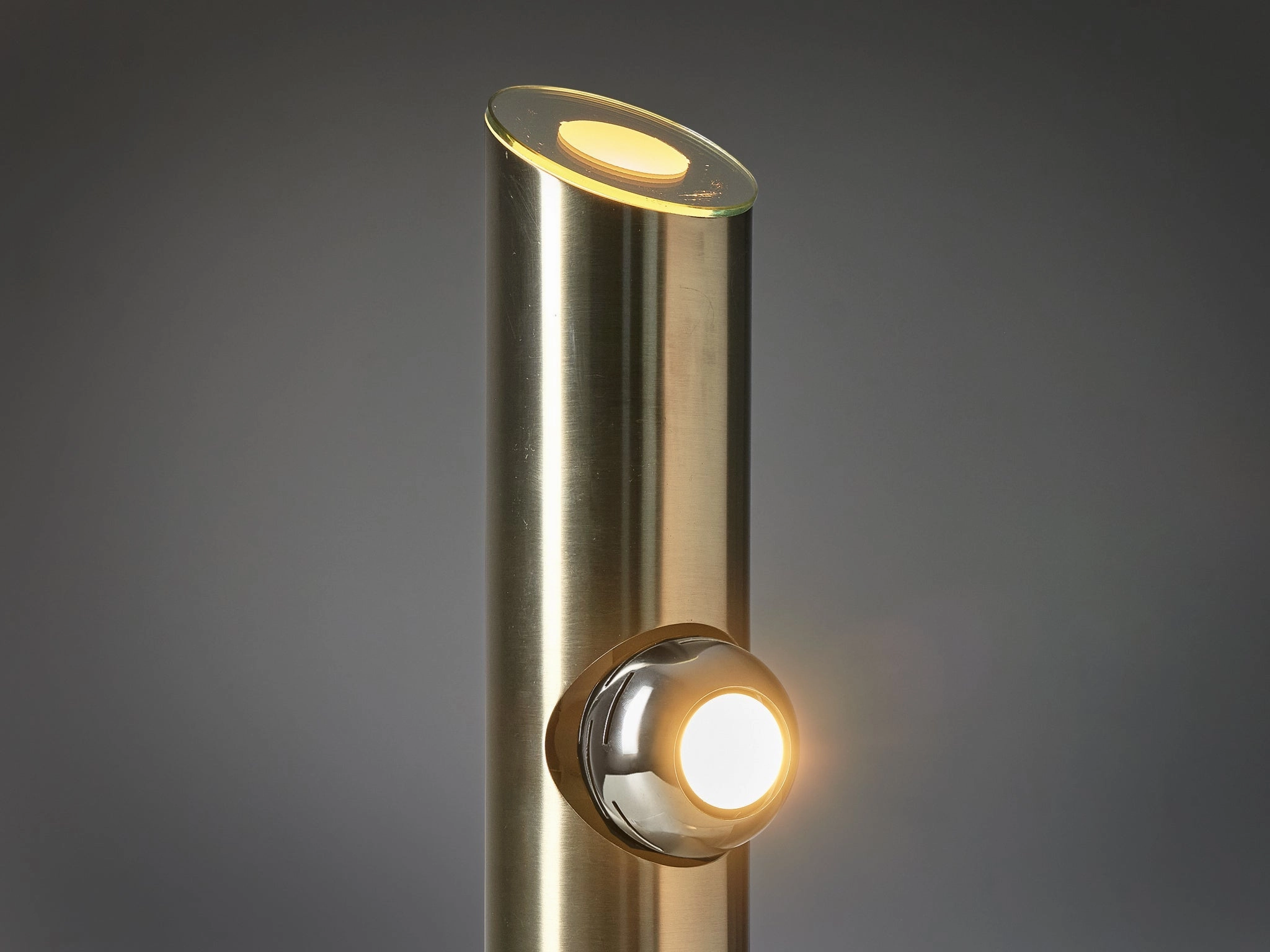 Angelo Lelii for Arredoluce Table Lamp in Marble and Brushed Steel