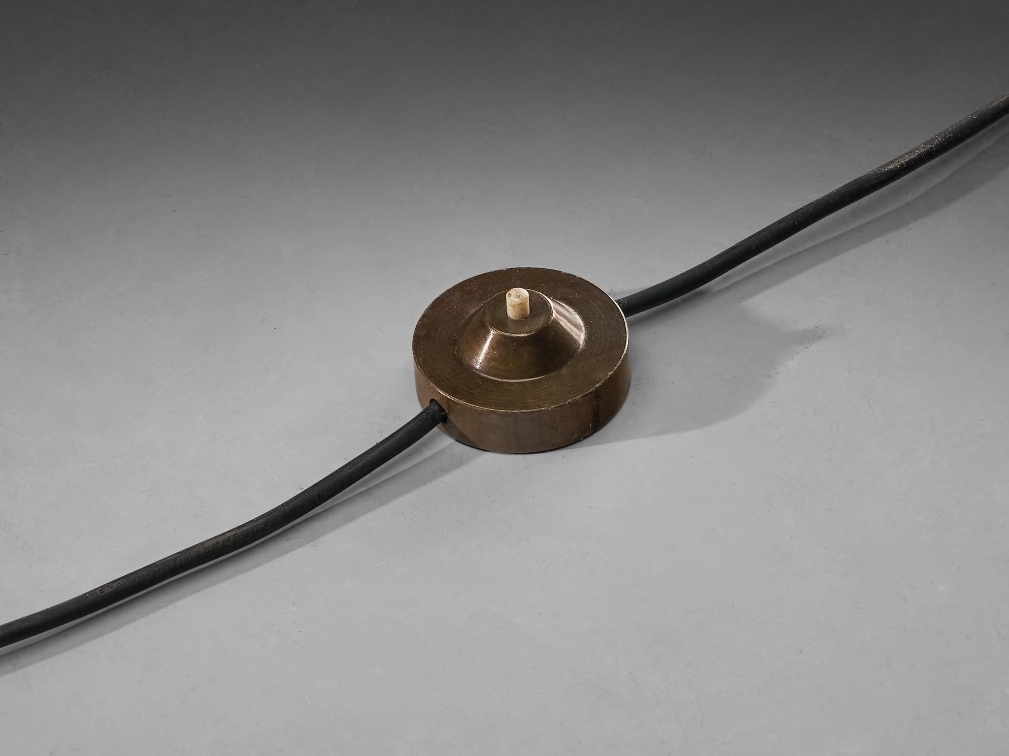 Angelo Lelii for Arredoluce Televisione Floor Lamp in Brass and Aluminum