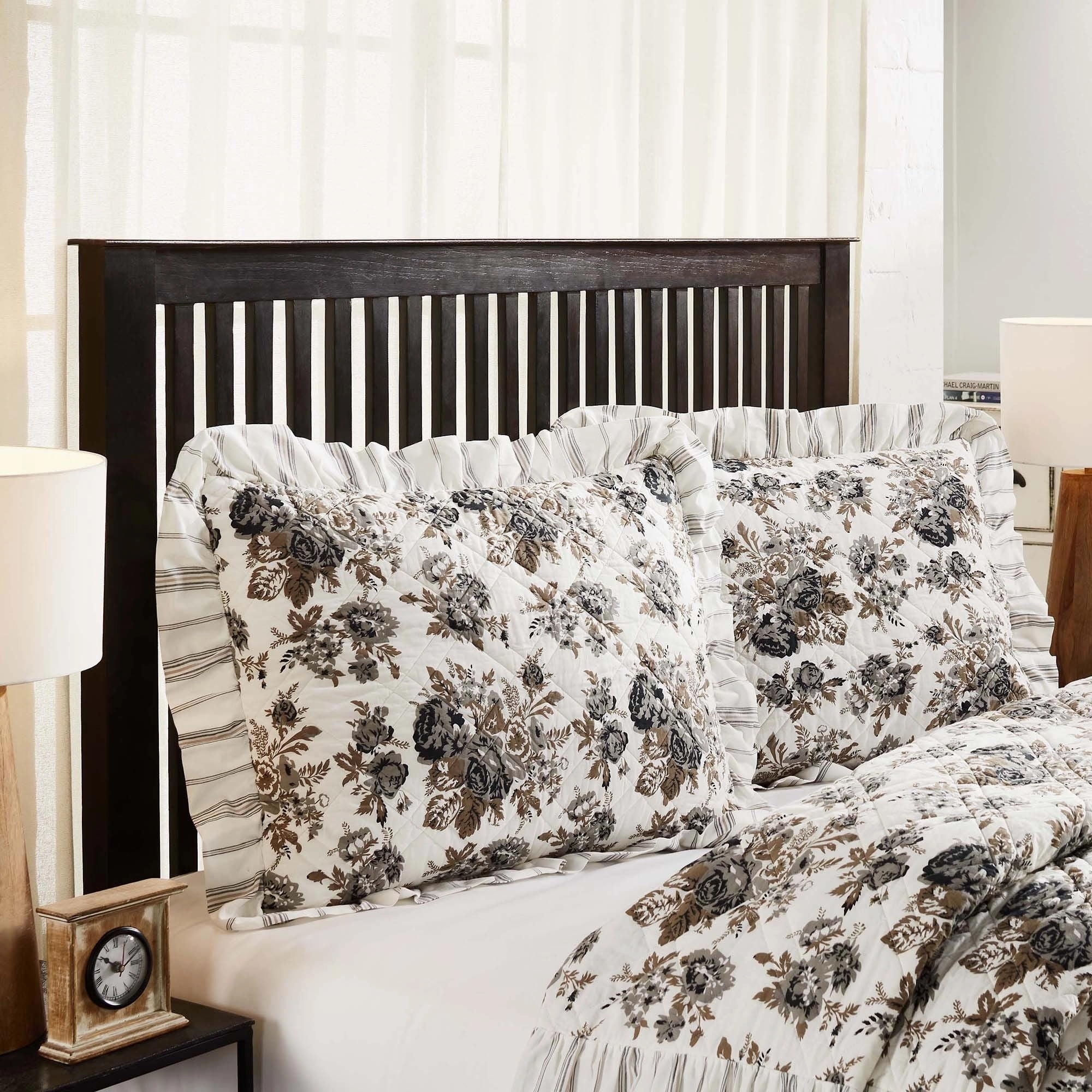 Annie Floral Sham - Blue or Portabella