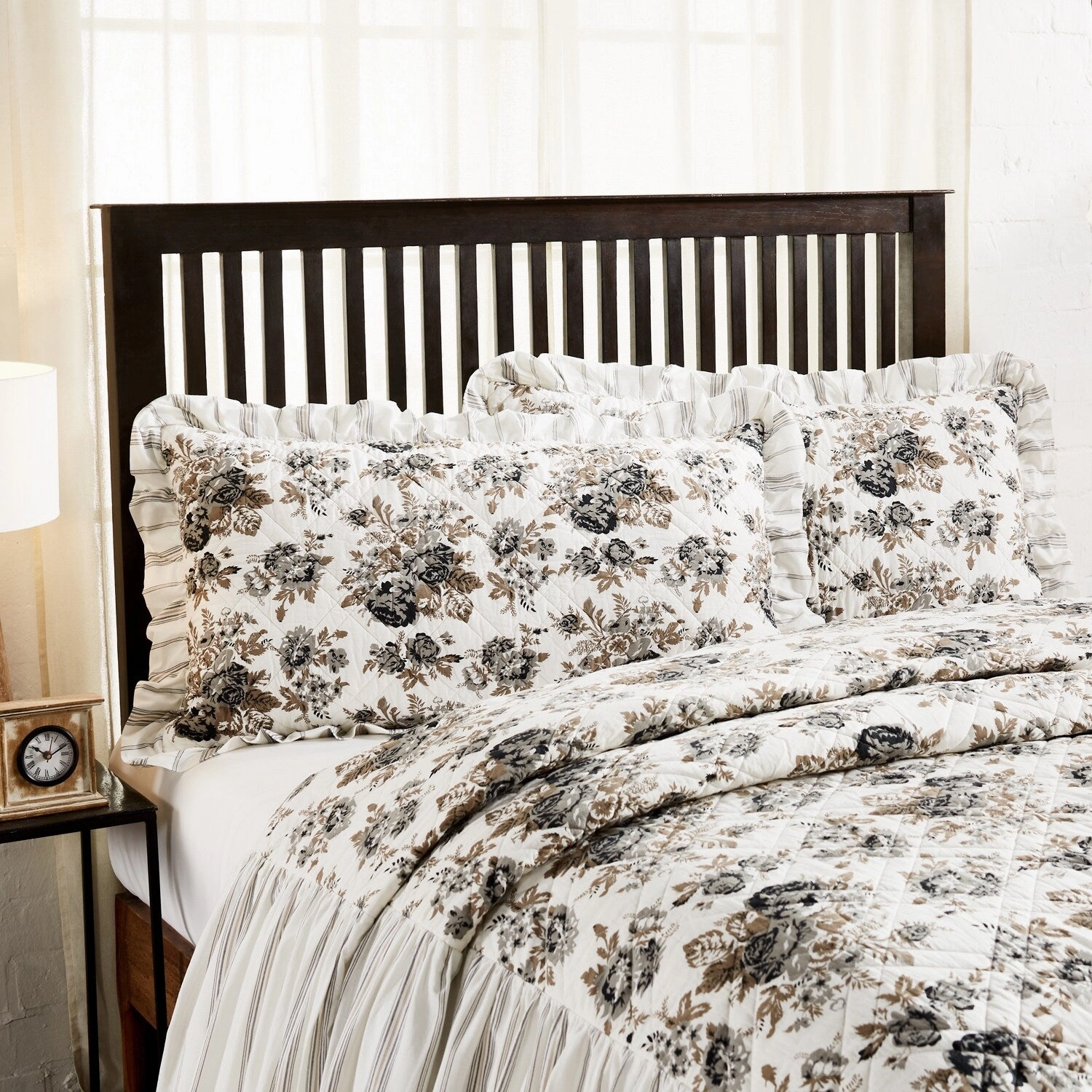 Annie Floral Sham - Blue or Portabella