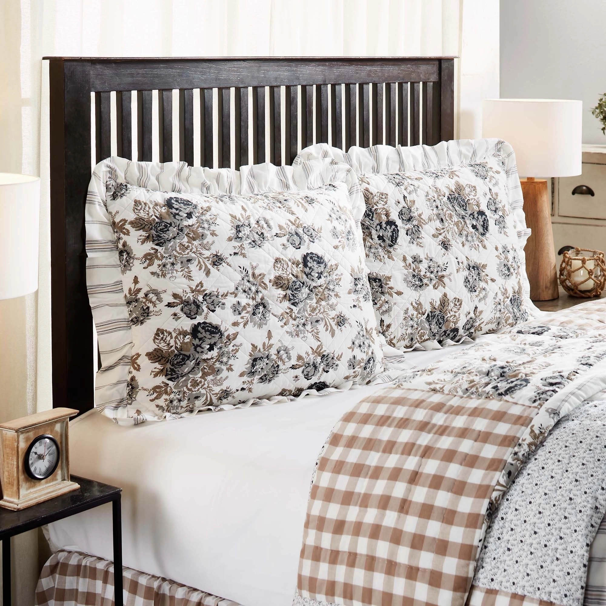 Annie Floral Sham - Blue or Portabella