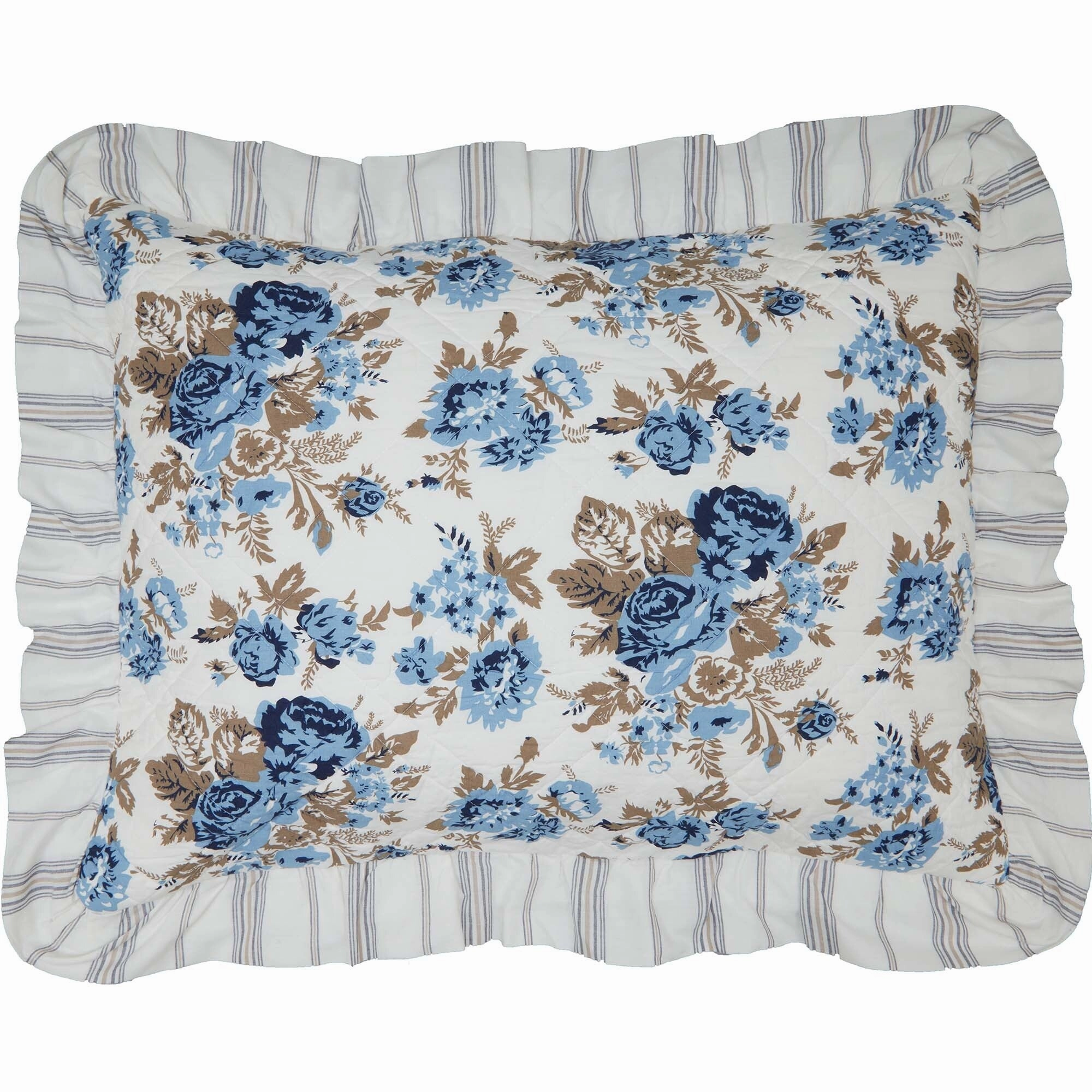 Annie Floral Sham - Blue or Portabella